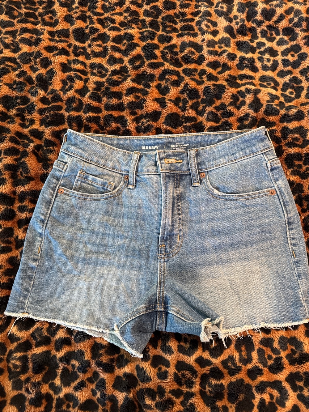 Old Navy Light Blue Denim Frayed Hem Shorts